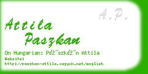 attila paszkan business card
